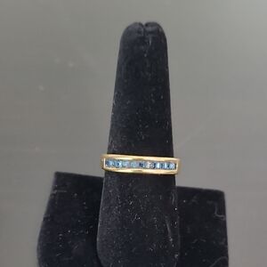 Vintage 14k GF Elegant Gold and Blue Stone Ring